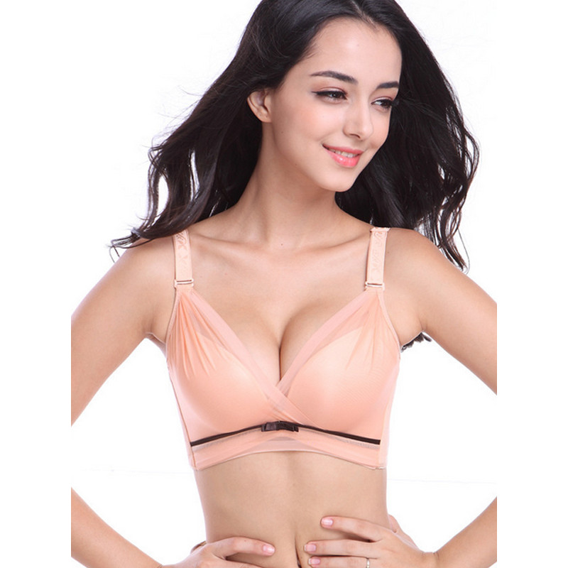 纤雕(QIAN DIAO)文胸一片式无痕内衣小胸聚拢文胸收副乳调整型内衣女 85A 肤色