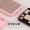苹果iphone74.7寸手机壳品果7全包套pg7硅胶ihone7镜面外壳挂绳2017 大粉格+粉结指环+粉绳