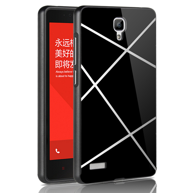 红米HMNOTE1LTETD/W手机壳HMNOTE1S金属边框5.5寸保护套CU 格黑-高清膜