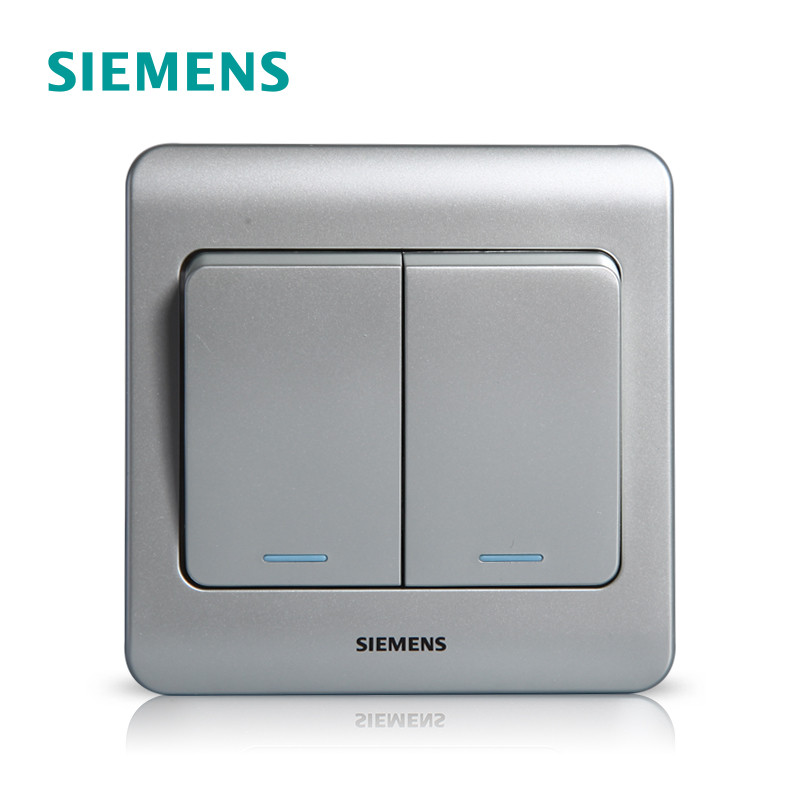西门子(SIEMENS)开关插座 远景彩银系列二开双控带荧光5TA01171CC122