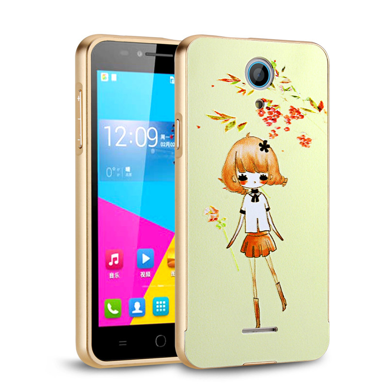 酷派5360手机壳卡通薄Coolpad5360保护套5360金属边框背盖电信4G2017 害羞女孩+送高清膜9件套