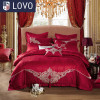 LOVO家纺床上用品 床品套件大提花婚庆八件套 永恒约定 1.8m床