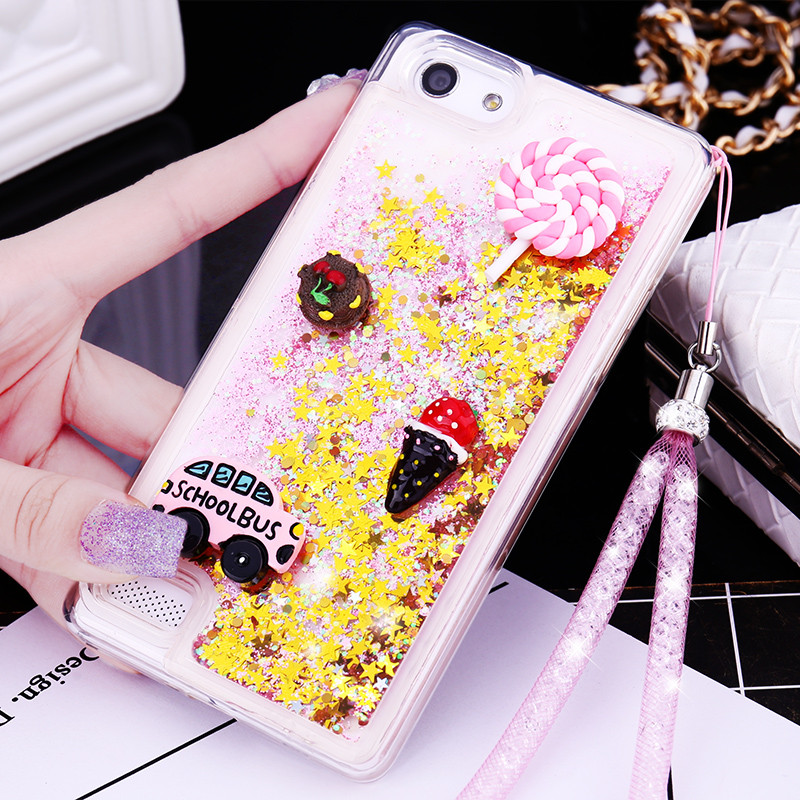 oppoa33手机壳oppoa33m保护套t硅胶0PP0女opa挂绳oppora防摔op 金色流沙棒棒糖