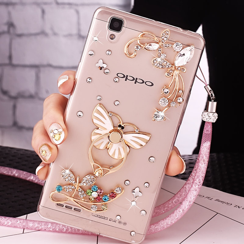 OPPOA35手机壳0PP0A35m软胶poop保护套popo挂绳opr男女opopr防 白蝴蝶+粉沙链
