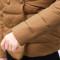 歌诺瑞丝2017冬季女装新款韩版百搭修身加厚翻领短款羽绒棉服外套女6808 L 驼色