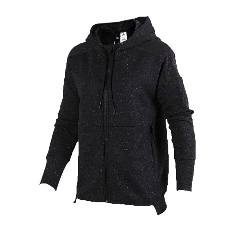 Adidas/阿迪达斯 女装 跑步运动服休闲针织连帽夹克外套BP7066 CF1282 黑色 2XL