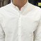 902新款夏季韩版修身男士薄款青年衬衫英伦风七分袖寸衣个性白色潮男衬衣 L 521灰色长袖