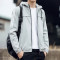 902新款男士外套2017新款春秋连帽夹克男韩版潮流帅气薄款运动休闲外衣男 2XL 蓝色