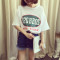 902新款夏装新款原宿bf风短袖T恤女韩版潮学生卡通半袖上衣服宽松体恤衫 L 白色