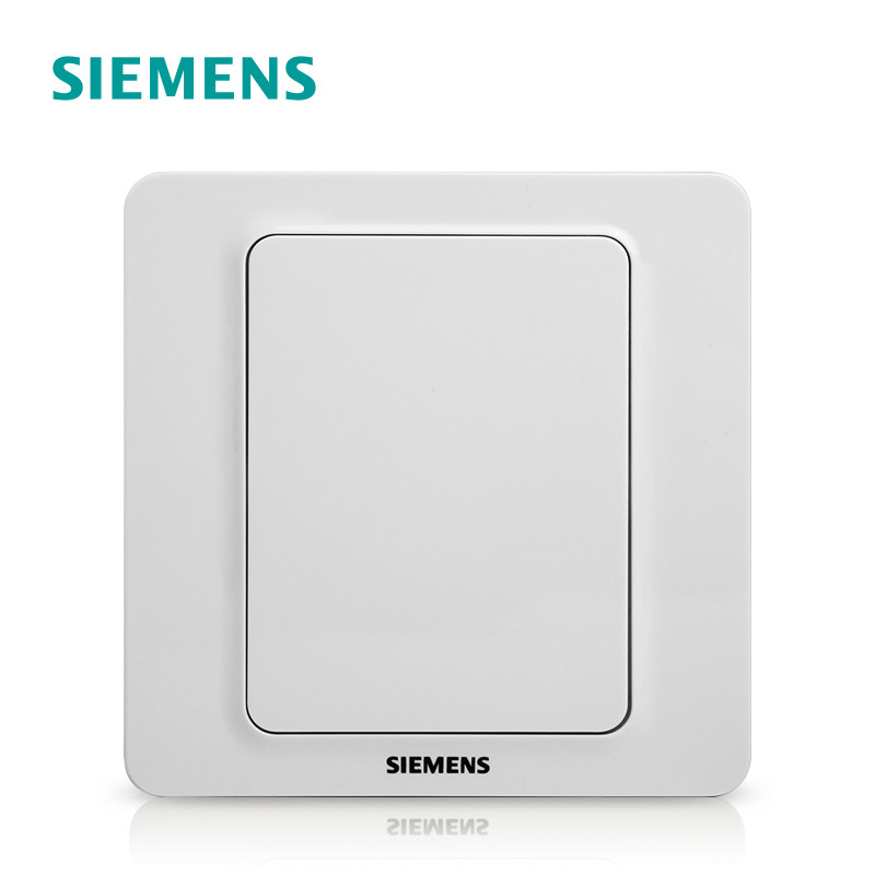 西门子(SIEMENS)10A联体二三极插座 五孔插座（皓锌白） 空白面板 映彩皓锌白系列