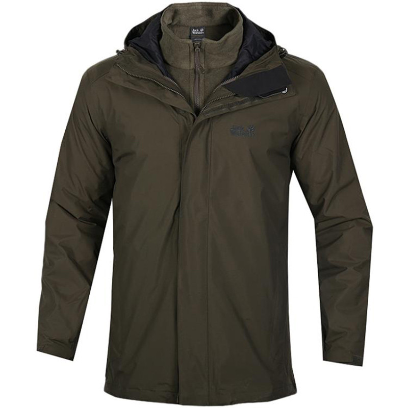 Jack Wolfskin/狼爪 男子户外冲锋衣防水防风加厚三合一夹克|1105743-4690 1105743-4690 XL