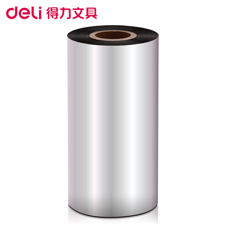 得力(deli)81602树脂基碳带 110mm*300m/卷 热转印腊基碳带 打印机碳带 标签黑色碳带 打印耗材