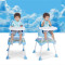 宝宝餐椅组合式婴儿坐椅吃饭餐桌椅多功能便携可折叠儿童书桌座椅 天蓝色-