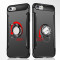 圣幻 【送钢化膜】苹果iphone6/6Splus磁吸指环扣支架手机壳硅胶防摔个性保护套 黑色iphone6plus/6splus
