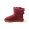 OZWEAR UGG OB084 II防水防滑单蝴蝶结皮毛一体雪地靴 栗色 35码
