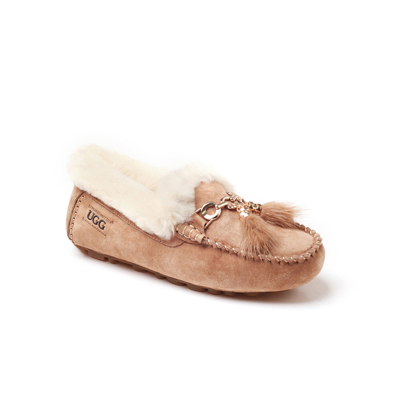 OZWEAR UGG OB275 羊毛豆豆鞋女鞋休闲鞋隐形内增高 栗色 39码