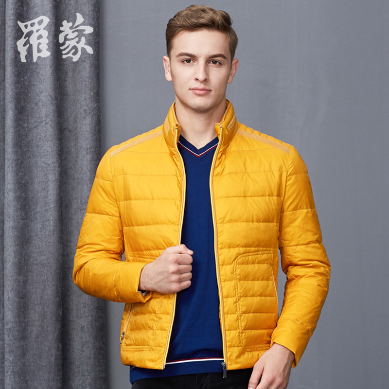 罗蒙羽绒服男士修身立领时尚休闲羽绒衣青年外套秋冬季新_2 170 默认颜色
