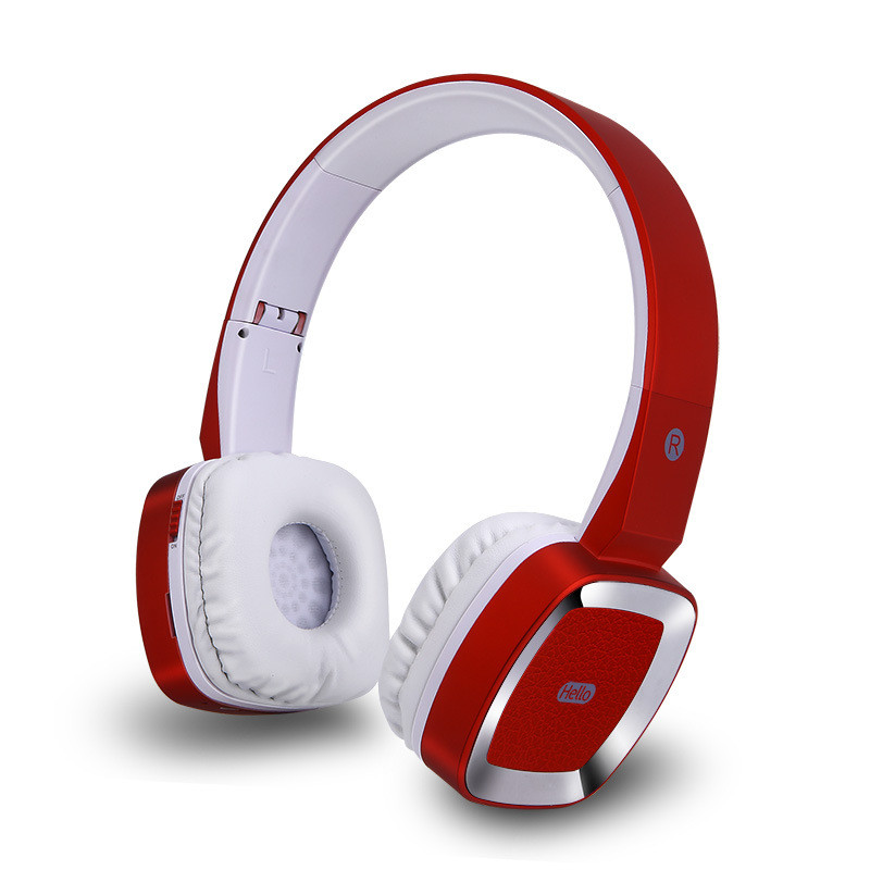 VIPin BH3七彩呼吸灯立体声头戴式蓝牙耳机运动MP3插卡无线耳机耳麦通用苹果 安卓小米华为oppo vivo红色