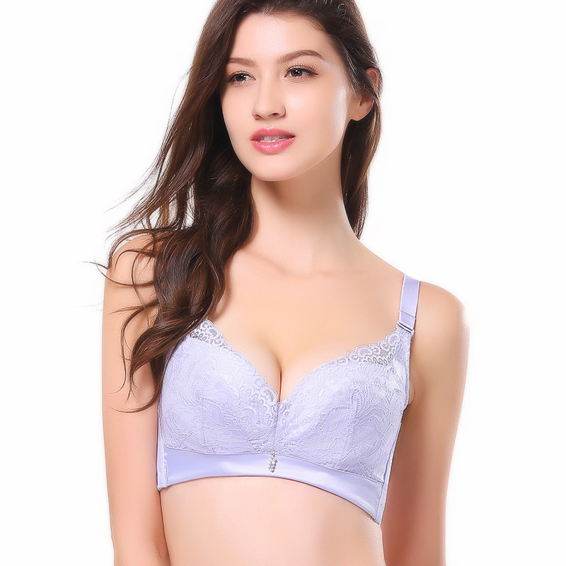 meisee/美思聚拢无钢圈薄杯内衣舒适后四排搭扣文胸CB6051 75D 紫色