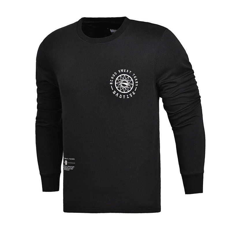 李宁LINING男子卫衣套头休闲运动服AWDM605-2 黑色 3XL