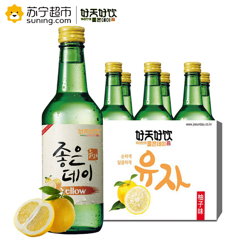 韩国原装进口好天好饮柚子味配制酒360ml*6 整箱装