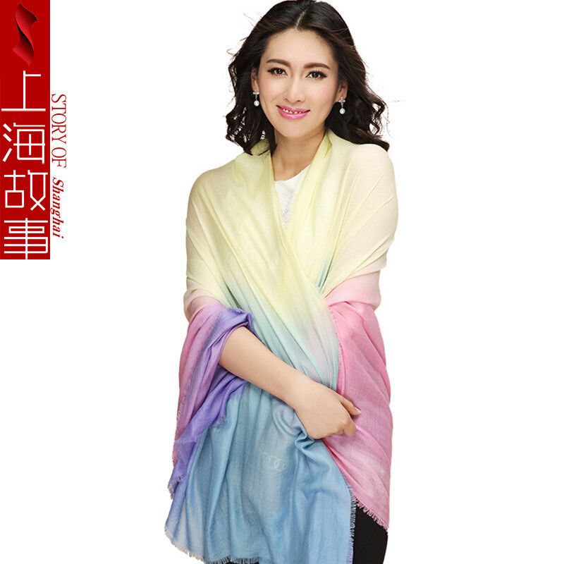 200支多色缎染人字纹羊毛围巾 9#