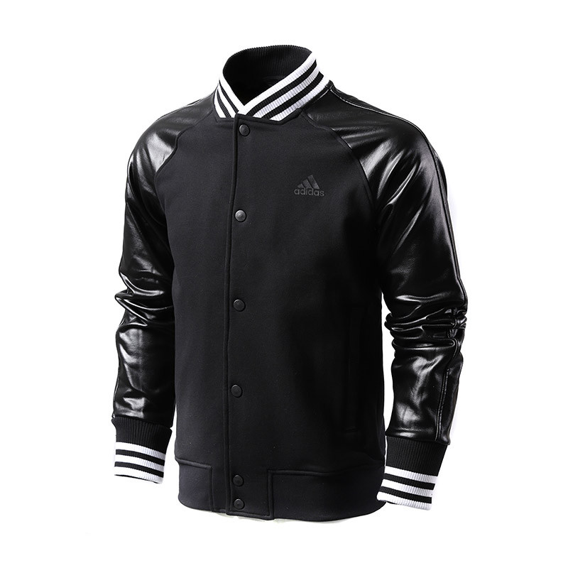 adidas阿迪达斯男子夹克外套2017新款休闲棒球运动服BQ5627 L 黑色