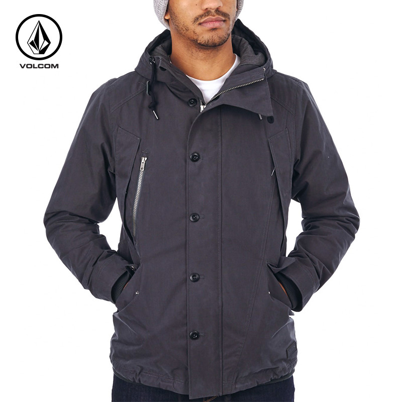 VOLCOM SLAM GXG秋冬季运动休闲冲锋衣加厚保暖防水透气棉服外套 M STH/隐形黑