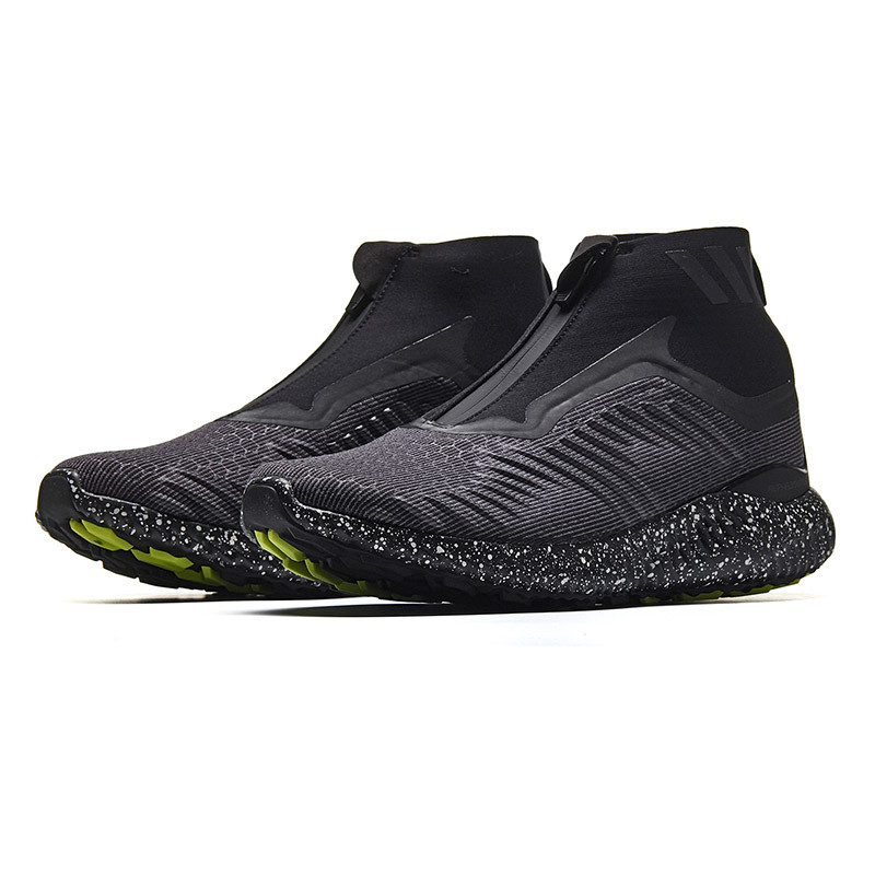 Adidas/阿迪达斯 男鞋 ALPHABOUNCE 5.8小椰子拉链套脚运动跑步鞋BW1386 黑色 43