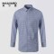 美尔雅（MAILYARD）长袖衬衫 纯棉商务男士正装 男式免烫衬衣 498 42码 蓝色格纹