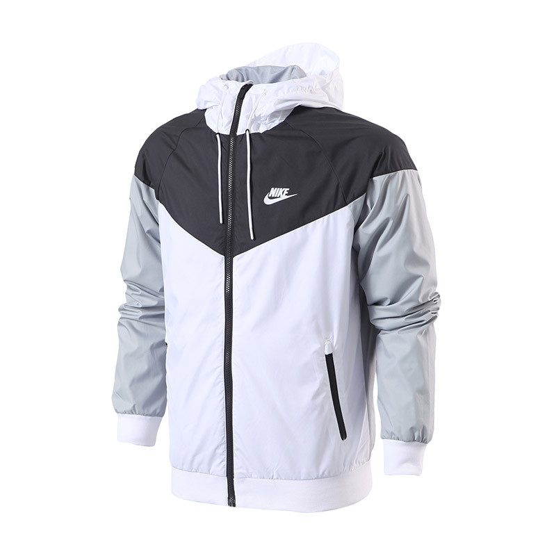 NIKE耐克男装夹克新款风行者梭织防风连帽休闲外套运动服727325 白色 XL