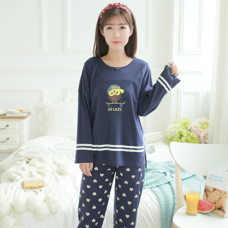 茵珠麗YinZhuli 针织棉长袖月子服家居服睡衣 春秋季棉质女士孕妇居家服 坐月子哺乳衣喂奶衣套装6650 XL 图色