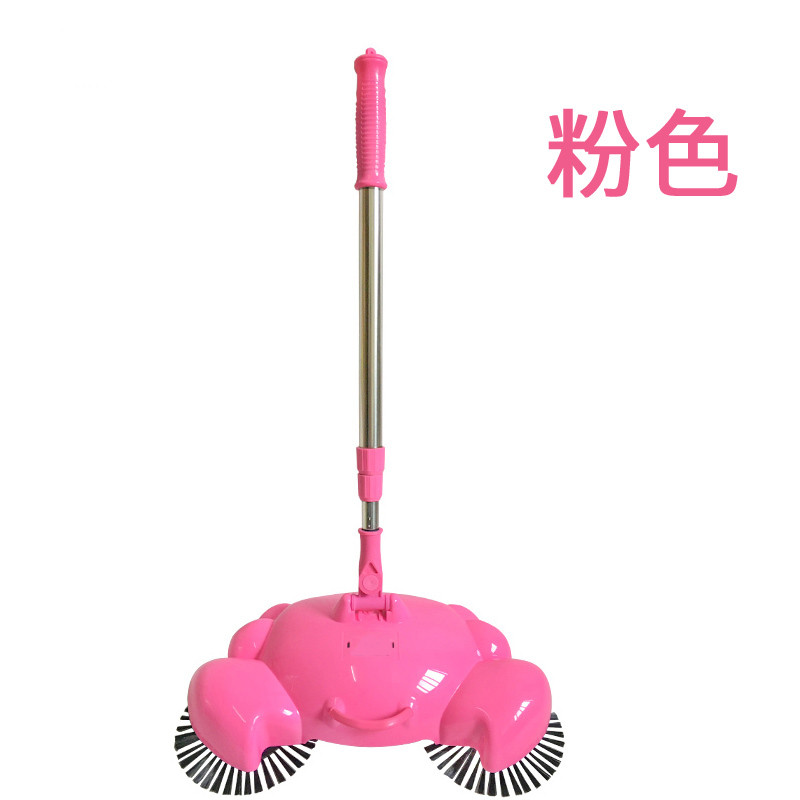意森YISEN 扫帚及扫把头 家用扫把 手推式扫地机扫帚簸箕组合自动吸尘器拖把魔法扫帚 粉色