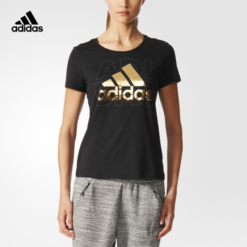 adidas阿迪达斯运动型格女子短袖T恤BP8396 S 如图