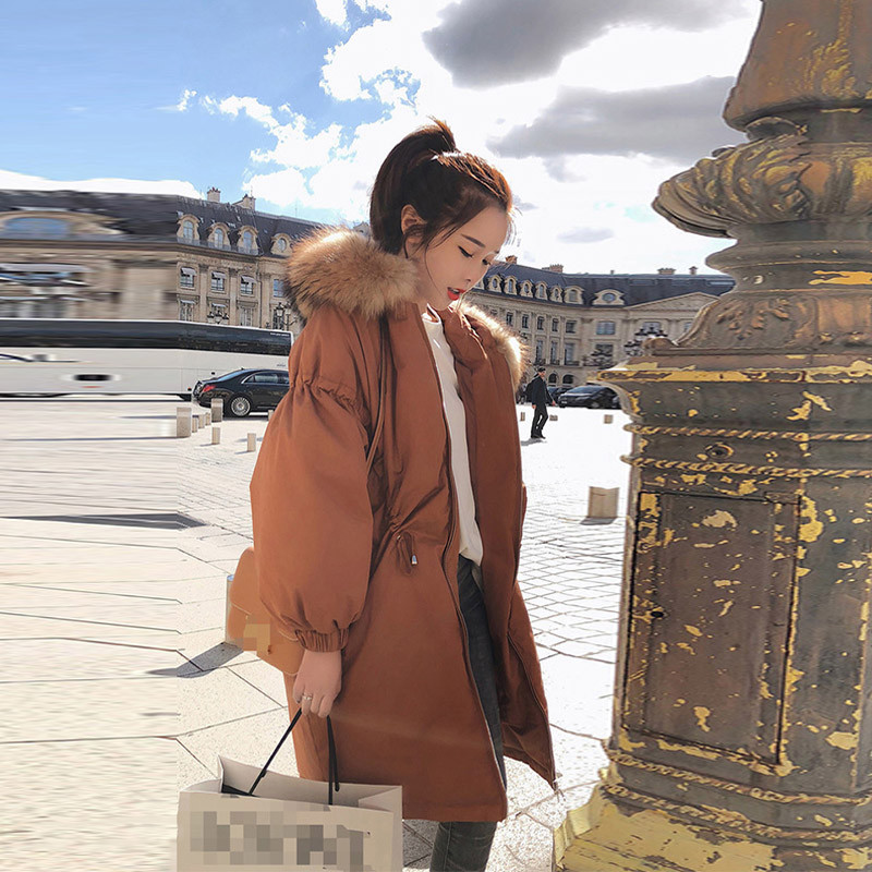 佐露絲(RALOS)韩版时尚收腰加厚羽绒服女2020冬季新款女装中长款狐狸大毛领白鸭绒外套暖 M 蓝色