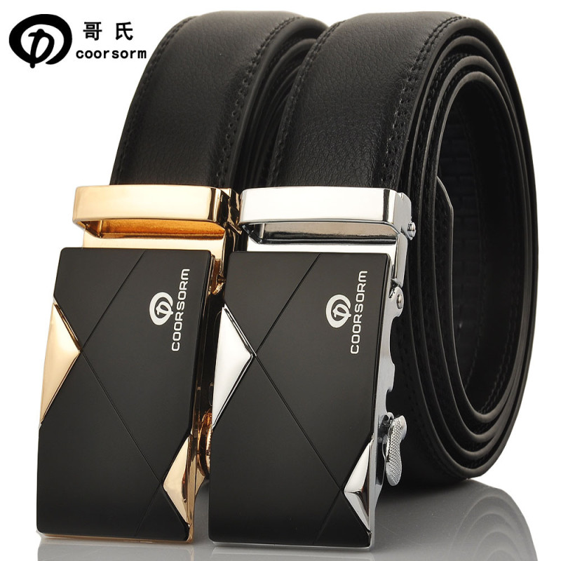 新款男士真皮皮带二层牛皮自动扣皮带商务休闲潮流腰带男