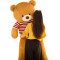 毛绒玩具熊大号泰迪熊公仔布娃娃抱枕熊猫生日礼物送女友抱抱熊 平躺量1.2米彩袋送小熊+玫瑰 浅棕思念熊土豪定制