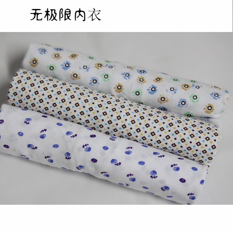 3件装 女士中老年纯棉汗衫 印花老人无袖短袖衫妈妈全棉汗衫背心 无家L5 95/XL 蓝点-格子-太阳