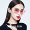 Molsion陌森眼镜Angelababy同款2018新款发售透色猫眼太阳镜墨镜MS8021 BaBy同款A63粉色全色镜片