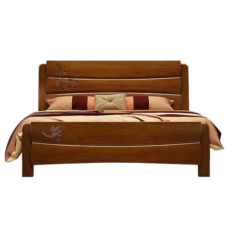 艾帛利(AIBOULLY) 床 实木床1.8米双人床 简约现代1.5米橡胶木床 木质单人床1.2米实木床家具 1.5*2.0m大抽屉床