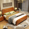 艾帛利(AIBOULLY) 床 实木床1.8米双人床 简约现代1.5米橡胶木床 木质单人床1.2米实木床家具 1.5*2.0m大抽屉床