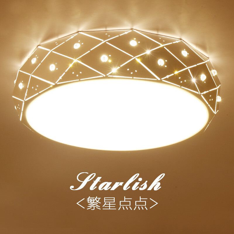 主卧室灯温馨浪漫LED吸顶灯创意个性客厅灯简约现代圆形餐厅灯具直径80无极72W 直径80暖光72W