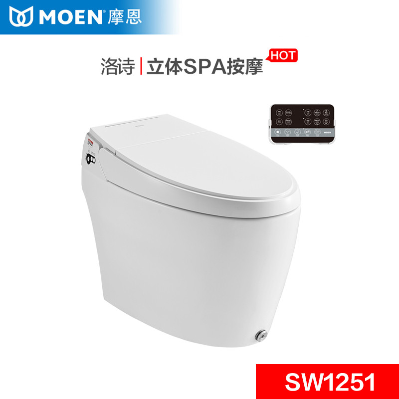 MOEN/摩恩 马桶智能马桶一体机即热式坐便盖智能马桶盖全自动冲洗 SW1241C/D 400MM坑距 SW1251