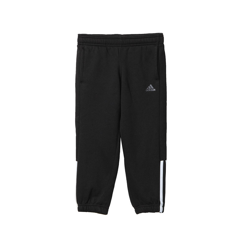 阿迪达斯adidas童装男小童4-10岁2016新款休闲生活针织长裤童装AY8004 134 黑色