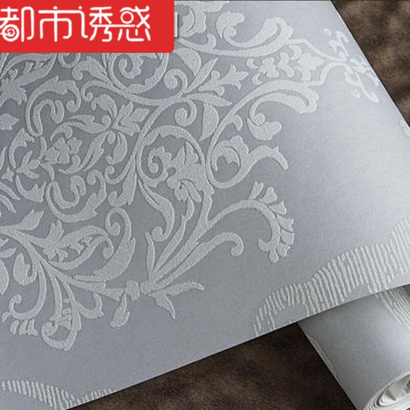 欧式浮雕墙纸3d卧室背景墙纸客厅电视墙壁纸锦绣风华MJ339412米黄按卷卖墙纸 MS31229浅灰色