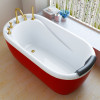 小户型多彩浴盆浴缸小型淋浴磨砂一体式热水普通欧式可配整体立式 &asymp1.3m 白色五件套(银)