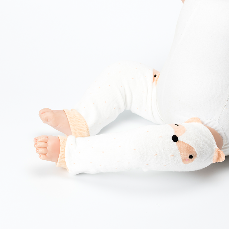 新款幼儿宝宝护腿袜套长袜子加厚加绒秋冬护膝婴儿长筒袜过膝松口 均码（适合0-4岁） 粉点狐狸