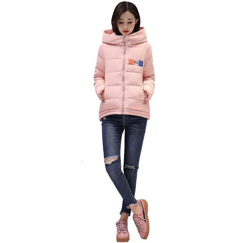 2017秋冬新款羽绒棉服女韩版短款连帽宽松棉衣外套棉袄 XL 果绿