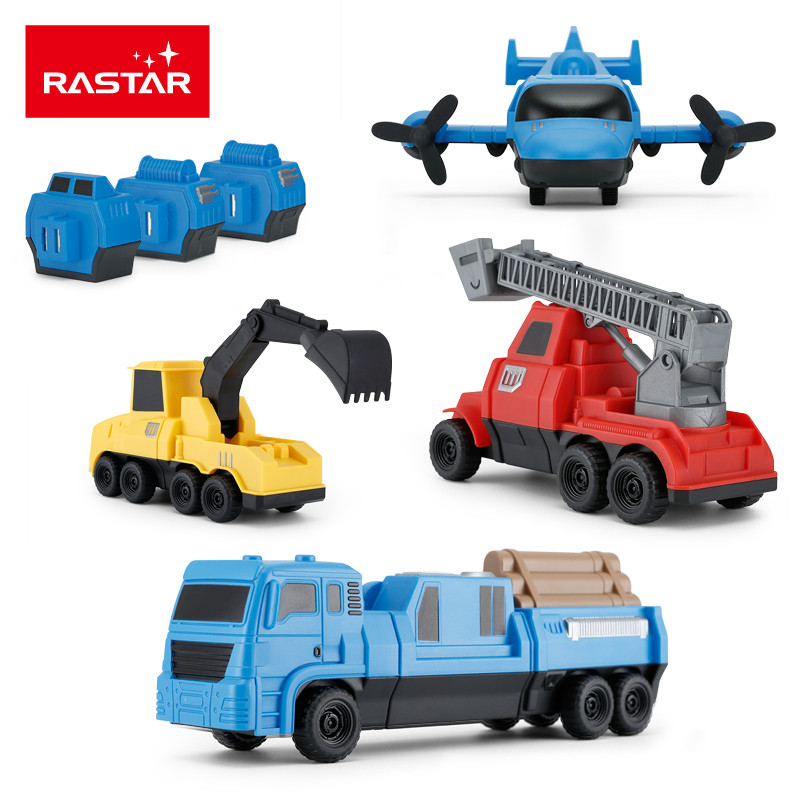 星辉(Rastar)4合1磁性拼装工程车汽车飞机挖掘机组合儿童玩具套装77800.04
