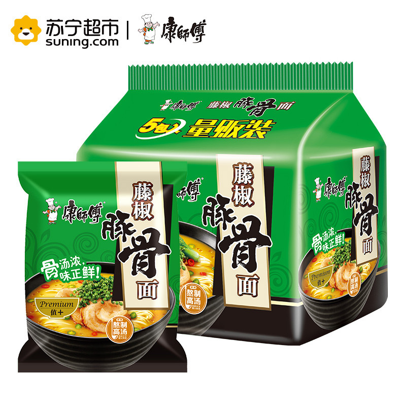 康师傅藤椒豚骨面五连包102g*5